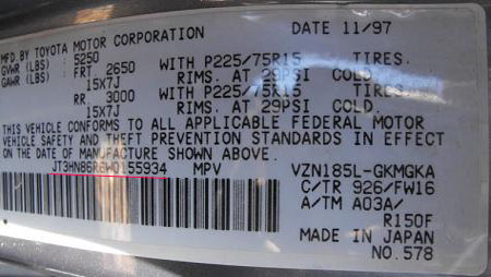 toyota auto parts vin number #5 toyota auto parts vin number #5